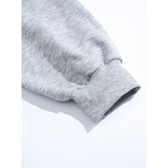 ⚡Women Gray Usa Imported Graphic Crewneck Casual Long Sleeve Pullover Sweatshirt - Picture 4 of 4